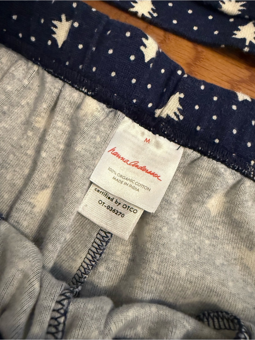 Hanna Andersson Women's Wide Leg Pajama Set in Navy Forest Size Medium - Picture 4 of 11